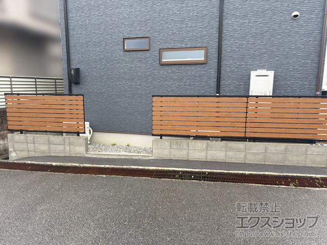 大阪府羽曳野市ののフェンス・柵 モクアルフェンス 横板タイプ 自由柱施工 施工例