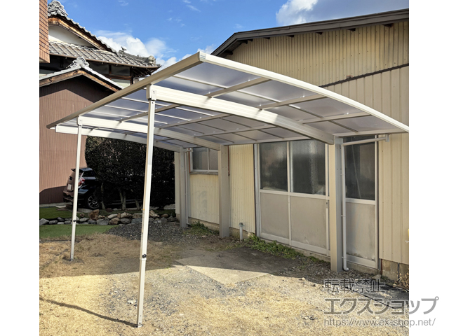 岐阜県関市ののカーポート プレシオスポート アール型 奥行延長セット 1.5台用 積雪〜20cm対応 施工例