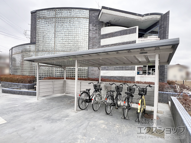 群馬県桐生市ののサイクルポート・駐輪場 ヨド自転車置場 YOKCタイプ 連棟 一般地用 施工例