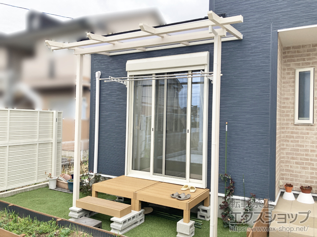 愛知県津島市ののテラス屋根 サザンテラス (パーゴラ仕様) テラスタイプ 単体　積雪〜20cm対応 施工例