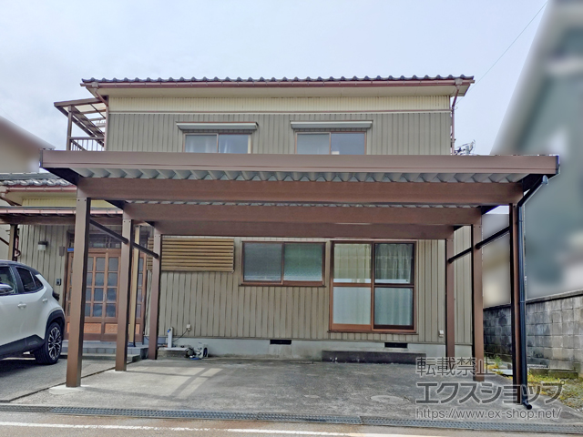 富山県富山市ののカーポート ジーポートPro 積雪150cm対応 2台用 6本柱 施工例