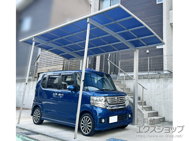 神奈川県横浜市ののカーポート アリュース 600タイプ 1台用 積雪〜20cm対応＋着脱式サポート 施工例