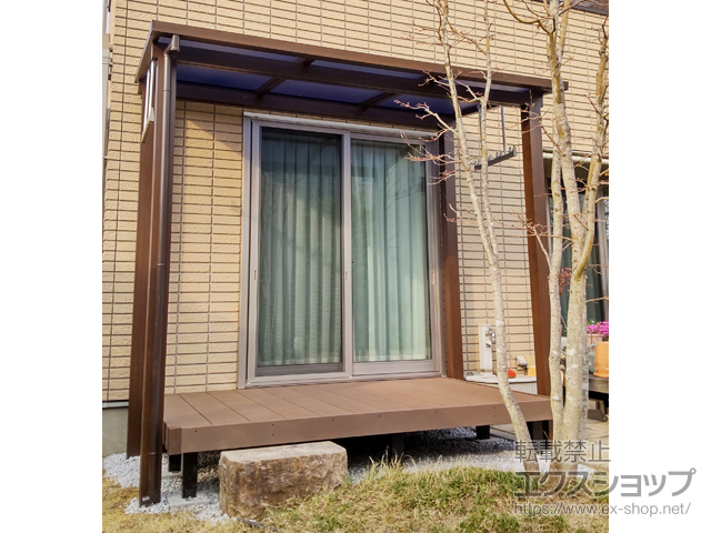 埼玉県加須市ののテラス屋根 サザンテラス (フレーム仕様) 独立タイプ 単体＋吊り下げ式固定物干し 標準タイプ 施工例