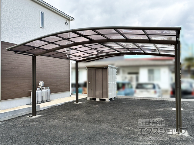 福島県西白河郡矢吹町ののカーポート ネスカR (ラウンドスタイル) ワイド 積雪〜20cm対応 施工例