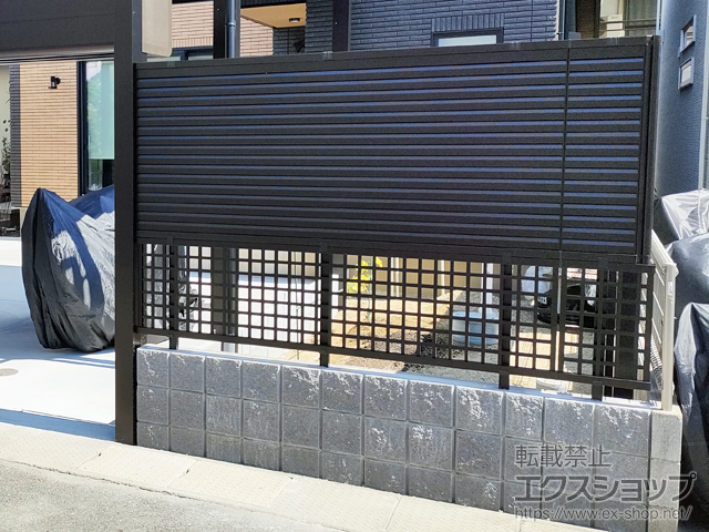 和歌山県和歌山市ののフェンス・柵 シンプレオ フェンスXB1型 井桁格子 施工例