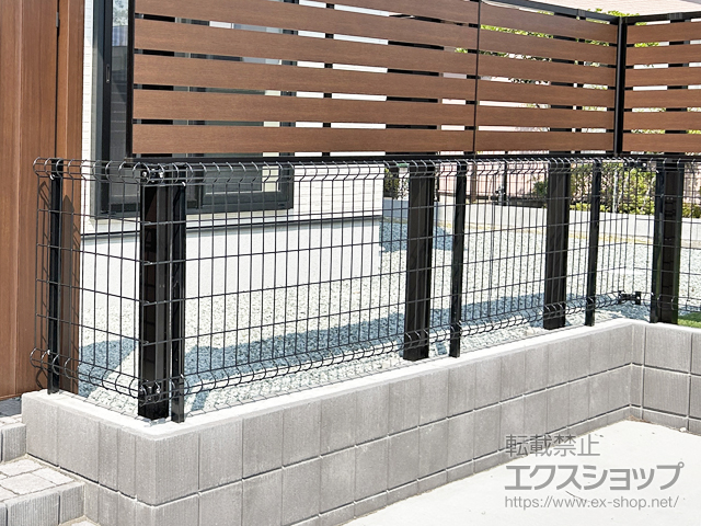 宮城県仙台市ののフェンス・柵 ハイグリッドフェンスUF8型 フリーポールタイプ 施工例