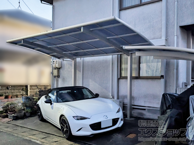 岡山県岡山市ののカーポート プレシオスポート アール型 1台用 積雪〜20cm対応 施工例