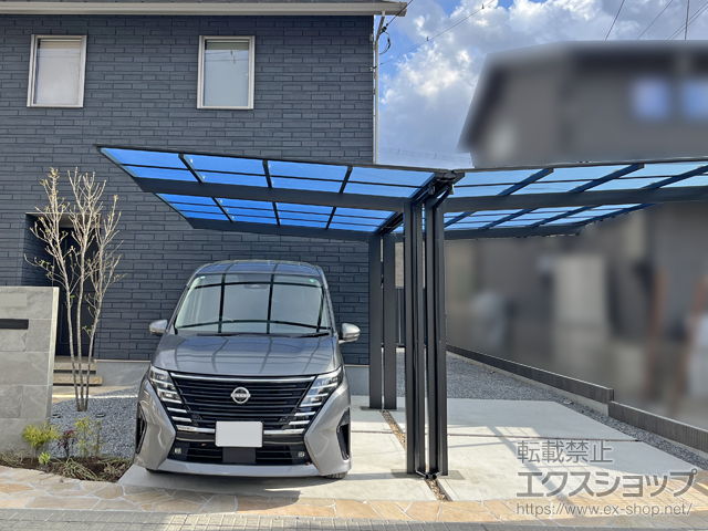 栃木県小山市ののカーポート ネスカF (フラットスタイル) Y合掌 積雪〜20cm対応 施工例