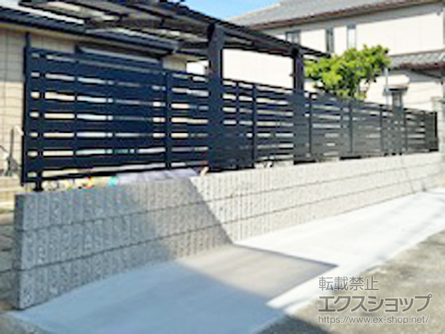 兵庫県高砂市ののフェンス・柵 フェンスAB YS3型 横スリット3 フリーポールタイプ 施工例