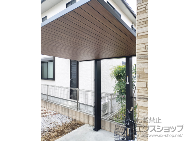 埼玉県深谷市ののサイクルポート・駐輪場 プレーンルーフ ミニ 600タイプ 単体セット 複合色 積雪〜20cm対応 施工例