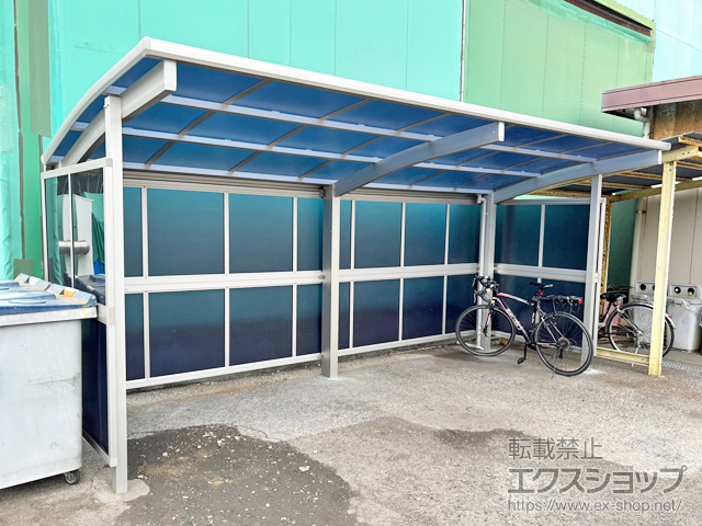 千葉県大阪狭山市のLIXIL(リクシル)のサイクルポート・自転車置き場 アリュース ミニ パーク 600タイプ 単体 積雪〜20cm対応+すき間隠し 施工例
