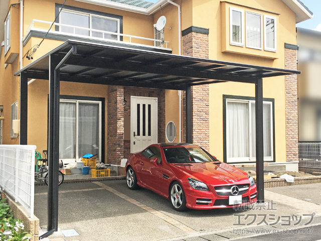 静岡県静岡県静岡市ののカーポート エフルージュ FIRST 600タイプ 2台用 積雪〜20cm対応 施工例
