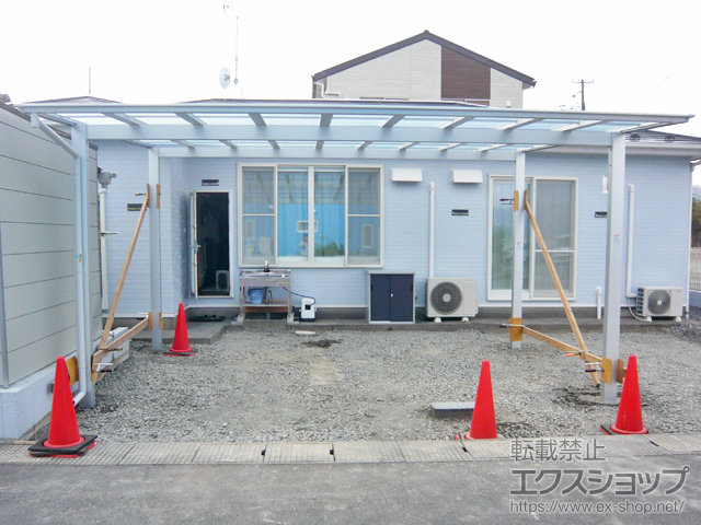 宮城県石巻市ののカーポート ソリッドポート ワイド 積雪〜20cm対応 施工例