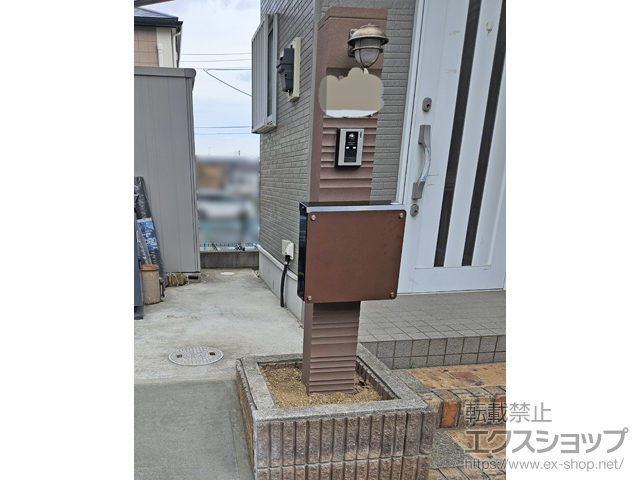 千葉県印旛郡酒々井町のの機能門柱・ポスト サージ200【GW-SUR200-BR】 施工例