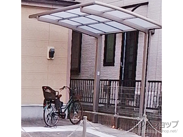 千葉県市川市ののサイクルポート・駐輪場 ネスカRミニ (ラウンドスタイル) 積雪〜20cm対応＋ 輪止めセット 施工例