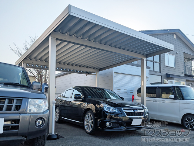 北海道網走市ののカーポート ジーポートPro 積雪100cm対応 4本柱 施工例
