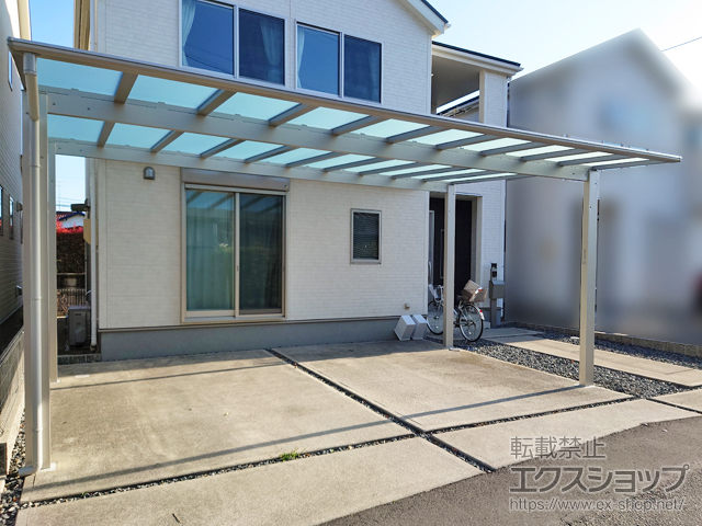 岐阜県岐阜市ののカーポート エフルージュ FIRST 600タイプ 2台用 積雪〜20cm対応 施工例