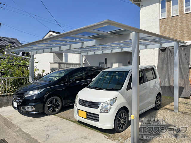 滋賀県彦根市ののカーポート ソリッドポート ワイド 積雪〜20cm対応 施工例