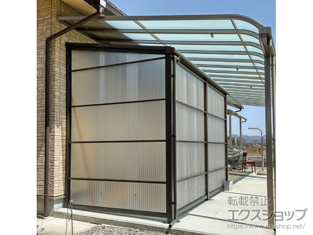大阪府豊能郡能勢町ののストックヤード スピーネストックヤードF型 波板タイプ ヤード仕様 積雪〜20ｃｍ対応 施工例
