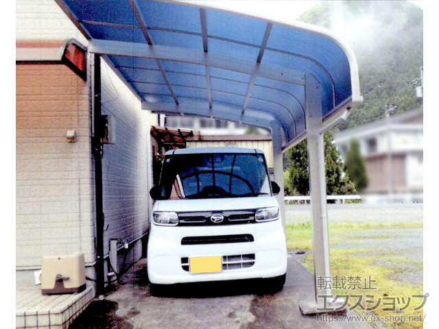 愛媛県喜多郡内子町ののカーポート アリュース キャップ 600タイプ 単体セット 積雪〜20cm対応 施工例