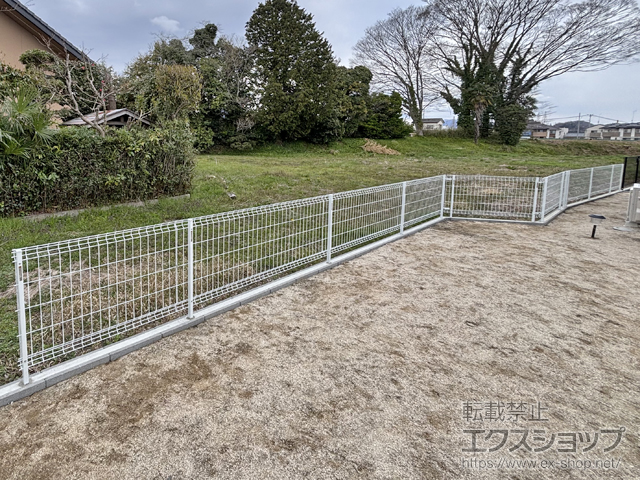 福島県いわき市ののフェンス・柵 イーネットフェンス 3F型 自由柱施工 施工例