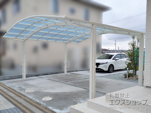 宮城県富谷市ののカーポート アリュース 600タイプ 2台用 積雪〜20cm対応 施工例