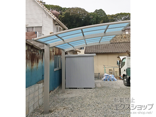 福岡県鞍手郡鞍手町ののカーポート プレシオスポート アール型 1台用 積雪〜20cm対応 施工例