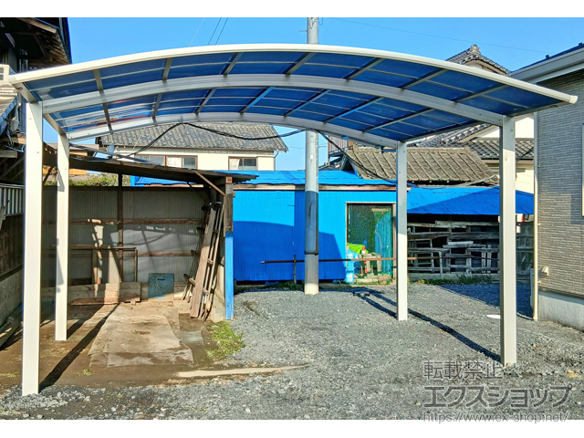 栃木県小山市ののカーポート アリュース 600タイプ 2台用 積雪〜20cm対応 施工例