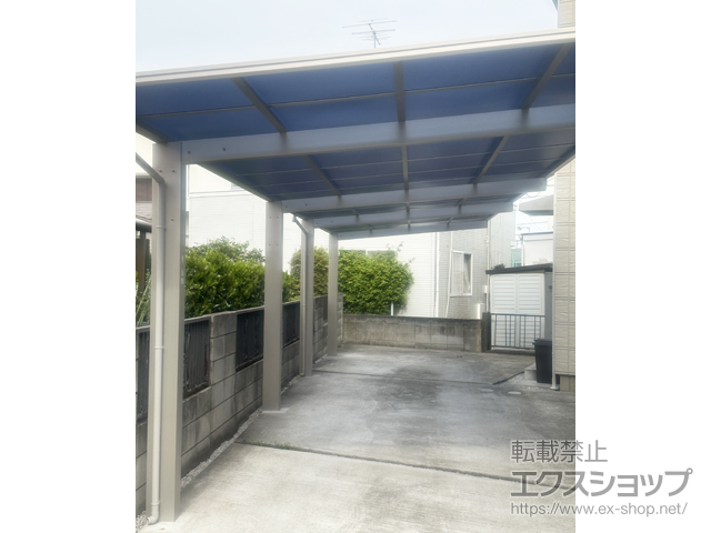 東京都狛江市ののカーポート エフルージュ FIRST 600タイプ 縦連棟セット 2台用 積雪〜20cm対応 施工例