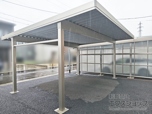 福井県越前市ののカーポート ジーポートPro 積雪150cm対応 2台用 4本柱 施工例