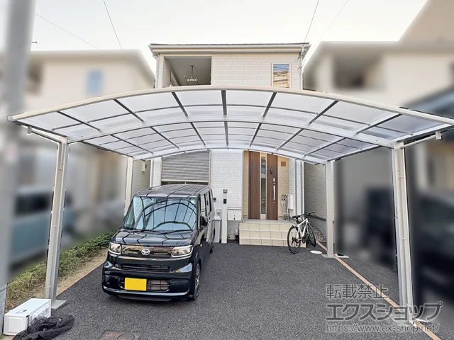 大阪府大阪市のYKKAPのカーポート アリュース 600タイプ 2台用 積雪～20cm対応 施工例