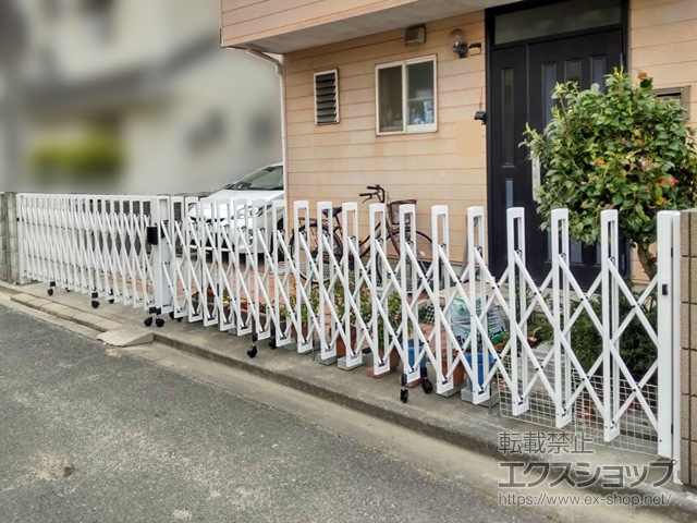 岡山県岡山市ののカーゲート トリップゲートII 2型 スタンダード ノンレール 両開き 96W(48S+48M) 施工例