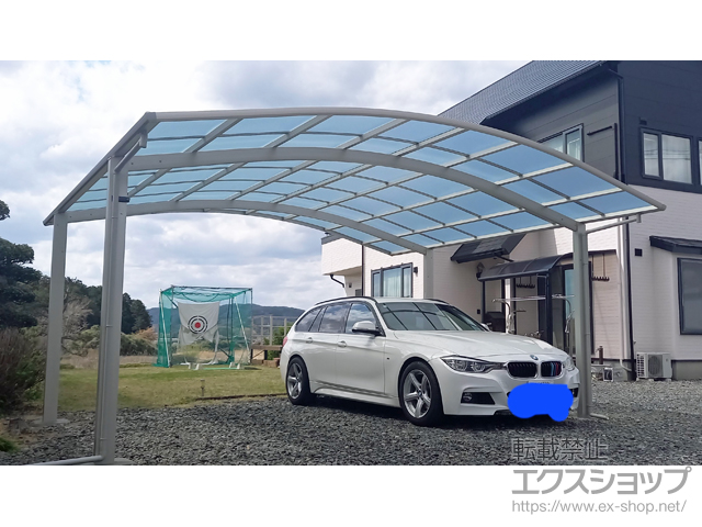 茨城県桜川市ののカーポート アリュース 600タイプ 2台用 積雪〜20cm対応 施工例