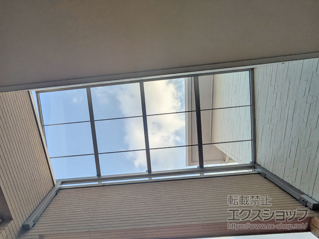 福岡県糸島市ののバルコニー・ベランダ屋根 スピーネ F型 屋根タイプ 単体 積雪〜20cm対応＋屋根パネル 施工例