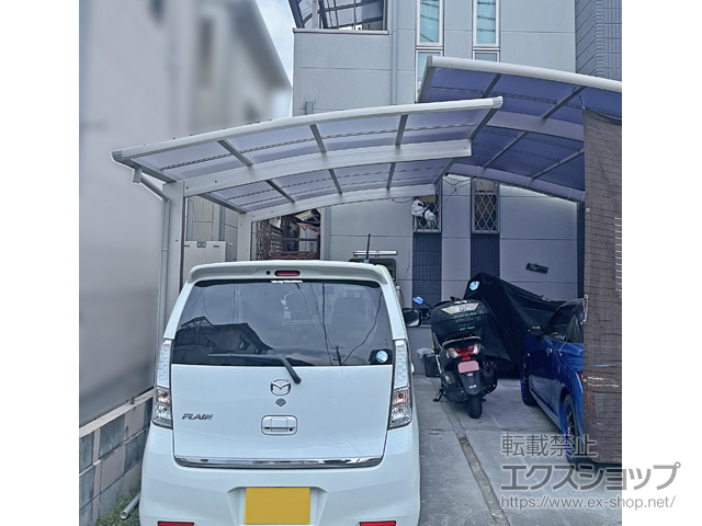 奈良県香芝市ののカーポート プレシオスポート アール型 1台用 積雪〜20cm対応 施工例