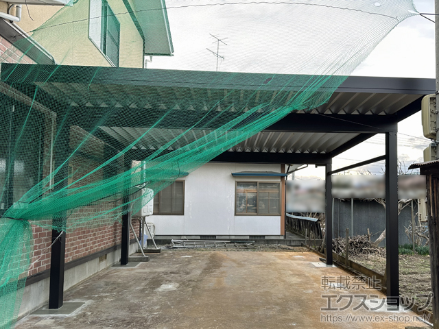 山形県西村山郡河北町ののカーポート ジーポートPro 積雪100cm対応 2台用 4本柱 施工例