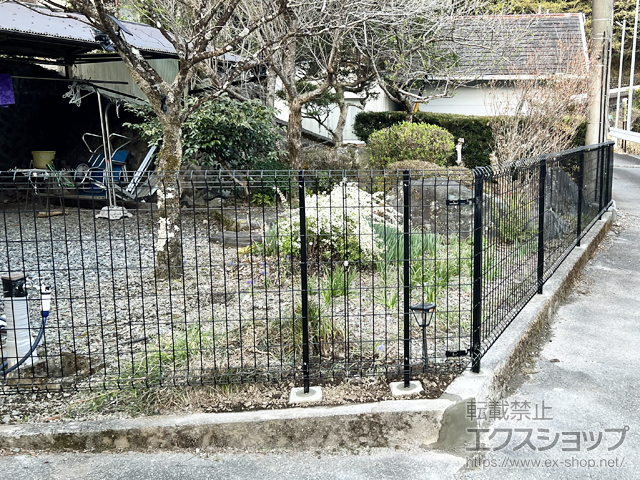 静岡県榛原郡川根本町ののフェンス・柵 イーネットフェンスA1F型 自由柱タイプ 施工例