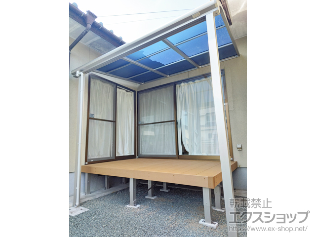 熊本県菊池市ののテラス屋根 ソラリア R型 テラスタイプ 単体 積雪〜20cm対応 施工例