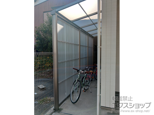 徳島県徳島市ののストックヤード スピーネストックヤードF型 波板タイプ スクリーン仕様 積雪〜20cm対応 施工例