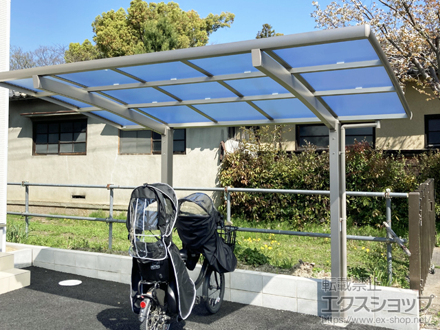 大阪府寝屋川市ののサイクルポート・駐輪場 フーゴRミニ (ラウンドスタイル) 積雪〜20cm対応 施工例