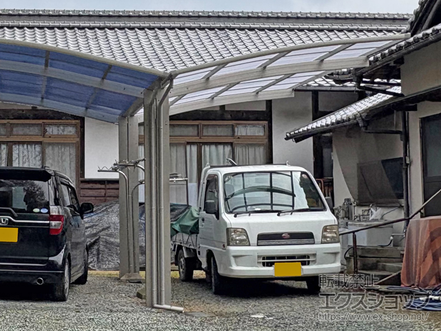 愛媛県今治市ののカーポート アリュース 600タイプ 1台用 積雪〜20cm対応 施工例