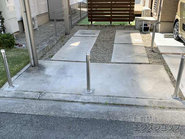奈良県生駒郡平群町ののお問い合わせ商品 スペースガード（車止め）S60型 埋込式　キー付き 施工例