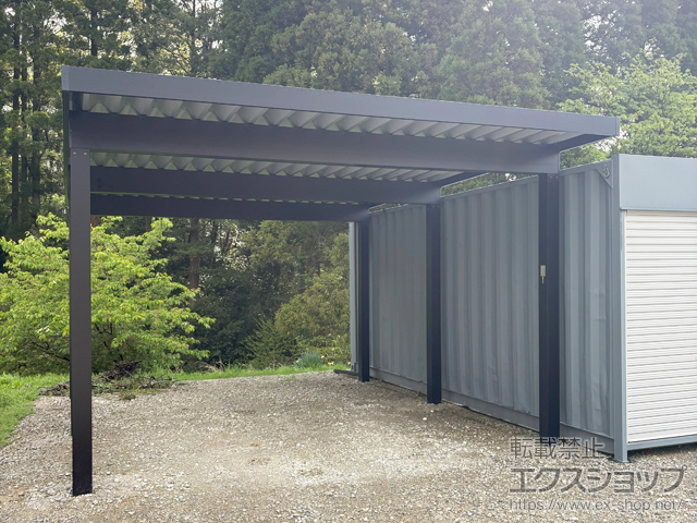 富山県小矢部市ののカーポート G1-R 積雪〜150cm対応 6本柱 施工例