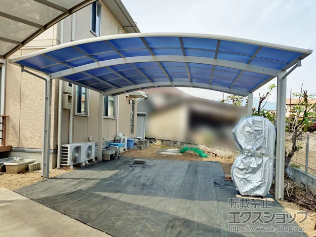 山梨県山梨市のYKKAPのカーポート アリュース 600タイプ 2台用 積雪～20cm対応 施工例