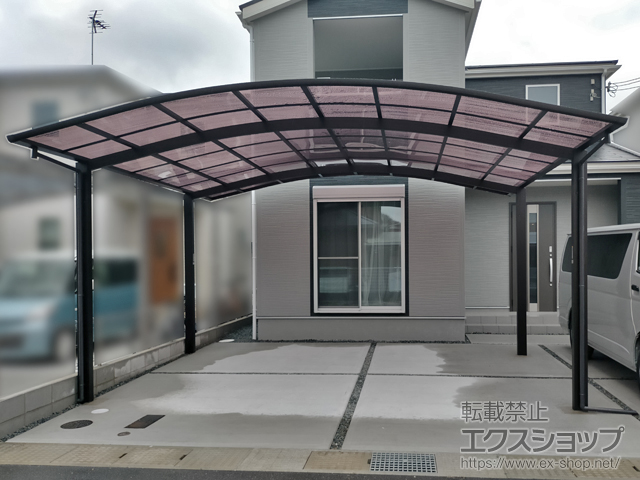 兵庫県姫路市ののカーポート アリュース 600タイプ 2台用 積雪〜20cm対応 施工例