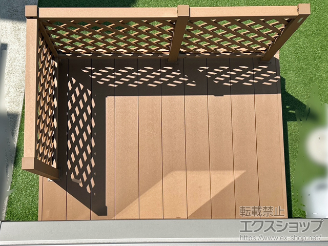 千葉県八千代市ののウッドデッキ マージウッドデッキ＋ラティスデッキフェンス 施工例