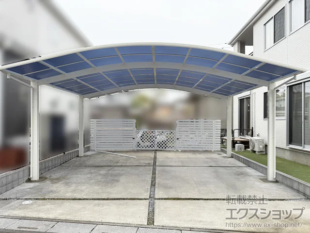 埼玉県上尾市のYKKAPのカーポート アリュース 600タイプ 2台用 積雪～20cm対応 施工例
