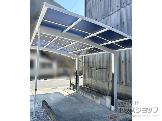 三重県桑名市ののカーポート アリュース 600タイプ 1台用 積雪〜20cm対応＋着脱式サポート 施工例