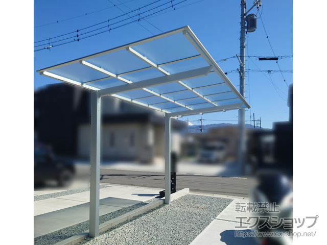 山梨県甲府市ののサイクルポート・駐輪場 ネスカFミニ (フラットスタイル) 積雪〜20cm対応 施工例