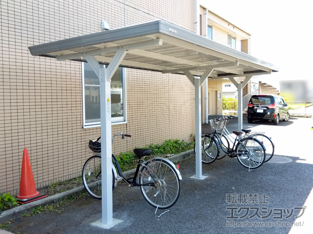 徳島県板野郡藍住町ののサイクルポート・駐輪場 イナバ自転車置場 BYXタイプ ２連続タイプ 施工例
